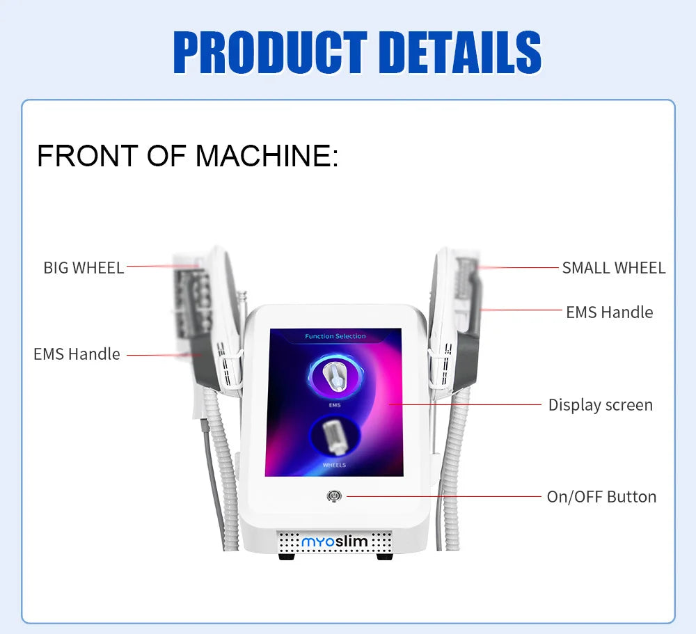 Neues Myoslim Desktop RF Körperformungsgerät Pro Rollenmassage Magnetische Schlankheits-EMS Fettreduzierung Gewichtsverlust Weißes Gerät
