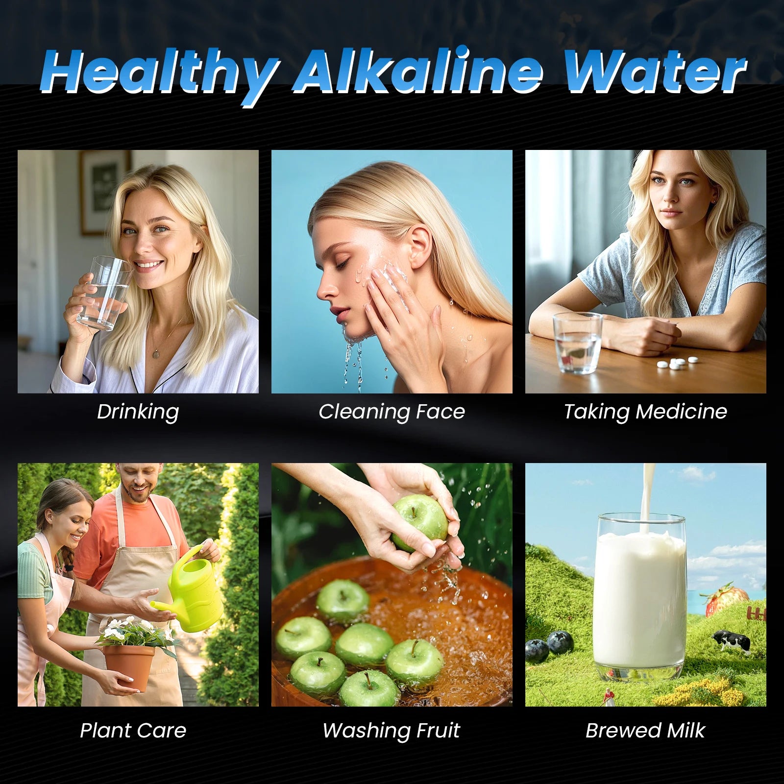 CAWOLO Alkalischer Wasserionisator PH-Wassergerät Alkalischer Wasserspender 11 Platten Platinbeschichtung Alkalischer Wasserionisierer