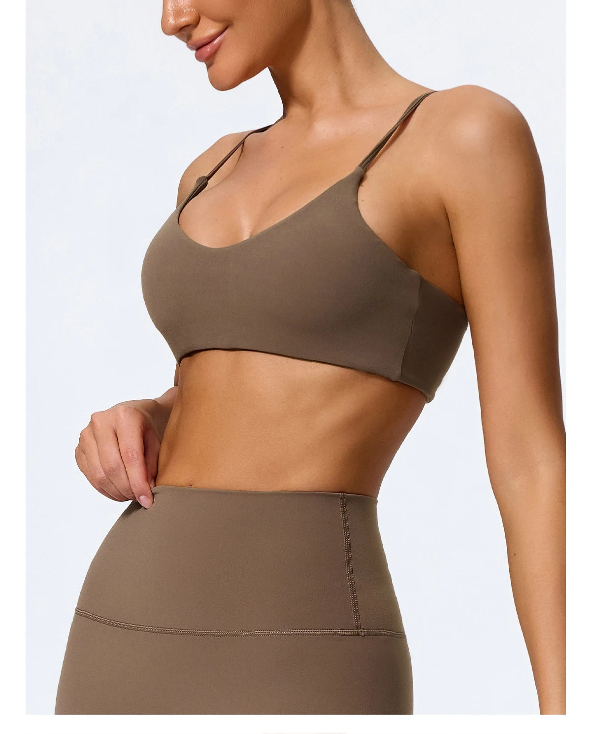 Hearuisavy Sommer Superweiches 2-teiliges Damen-Sportshorts-Set atmungsaktives Fitness-Yoga-BH Freizeit-Push-Up-Workout-Crop-Top