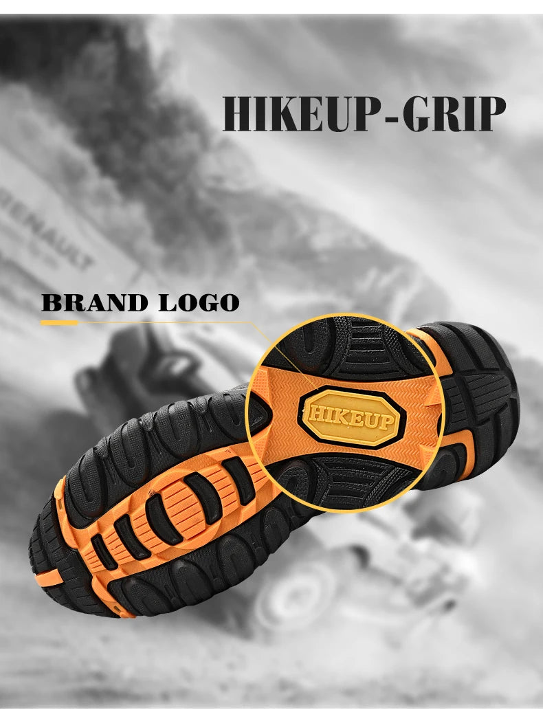 HIKEUP Rutschfeste Herren Wanderschuhe Atmungsaktive Outdoor Abriebfeste Spritzwassergeschützte Kletterschuhe Herren Sneaker Tourismus Bergschuhe