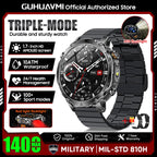 2026 Neue TANK Ultra 1400mAh Akku Militär Smartwatch 10ATM Wasserdicht Herzfrequenz Taktische LED Taschenlampe Herren Sportarmband
