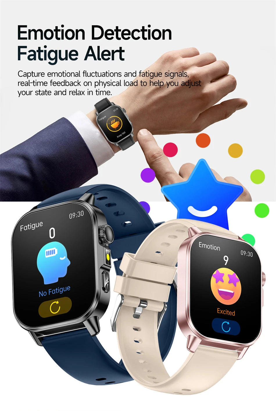 Neue Herren Smartwatch für präzise Gesundheitsdiagnose: EKG, Blutdruck, Blutsauerstoff, Blutfett, Harnsäure, Temperatur, Bluetooth-Anruf