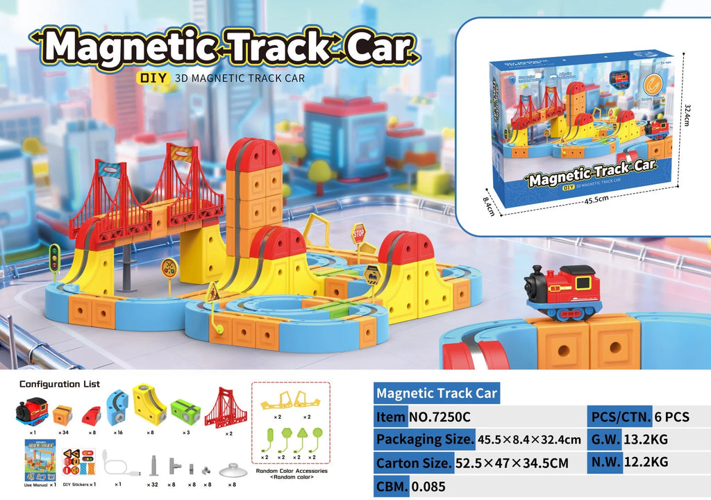 Elektrisches Magnetschwebebahn-Set für Kinder – Anti-Schwerkraft DIY Montage Magnetische Montageschiene Lernspielzeug für Jungen
