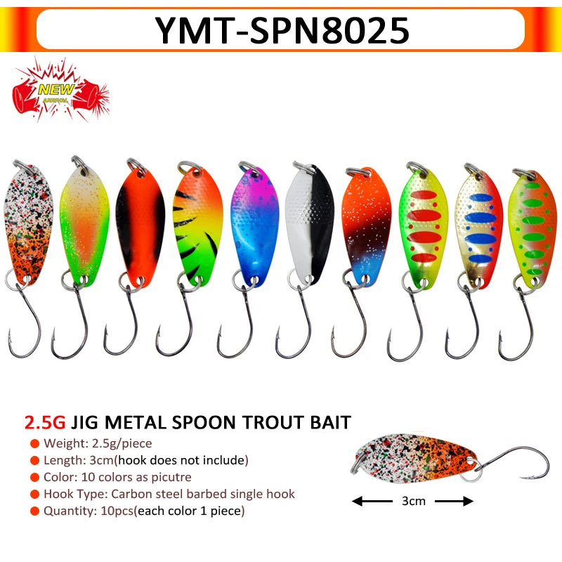 7/9/10 Stück Forellenköder 2,5g/2,6g/3g/3,2g/3,5g/5g Metalllöffel Angelköder Wobbler Casting Jigging Angelzubehör Pesca Döbel