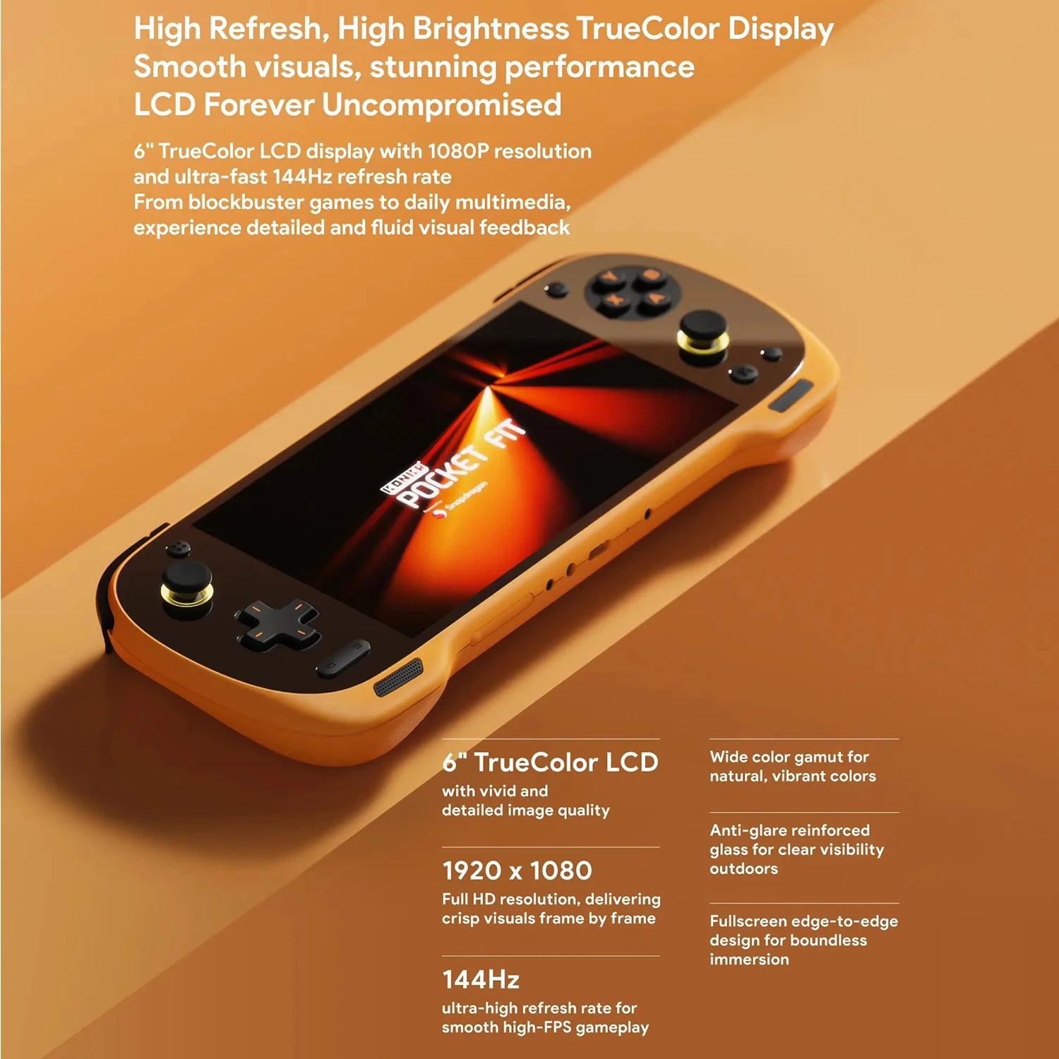 AYANEO Konkr Pocket FIT Retro tragbare Spielekonsole G3 GEN3 6'' LCD 144Hz WiFi, 8000mAh Akku