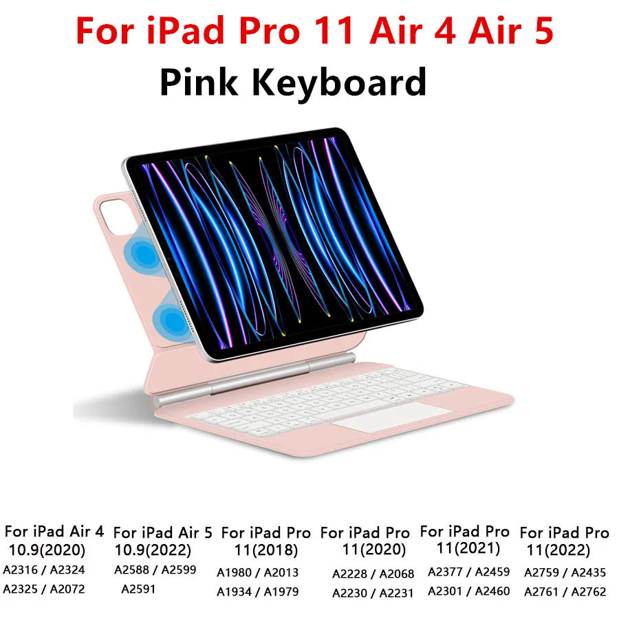 TouchPad Magic Keyboard für iPad Air 11 13 M4 2026 M3 M2 iPad 10 10. Gen. Air 4 5 6 iPad Pro 11 12,9 13'' M5 M4 Smart Cover Hintergrundbeleuchtung