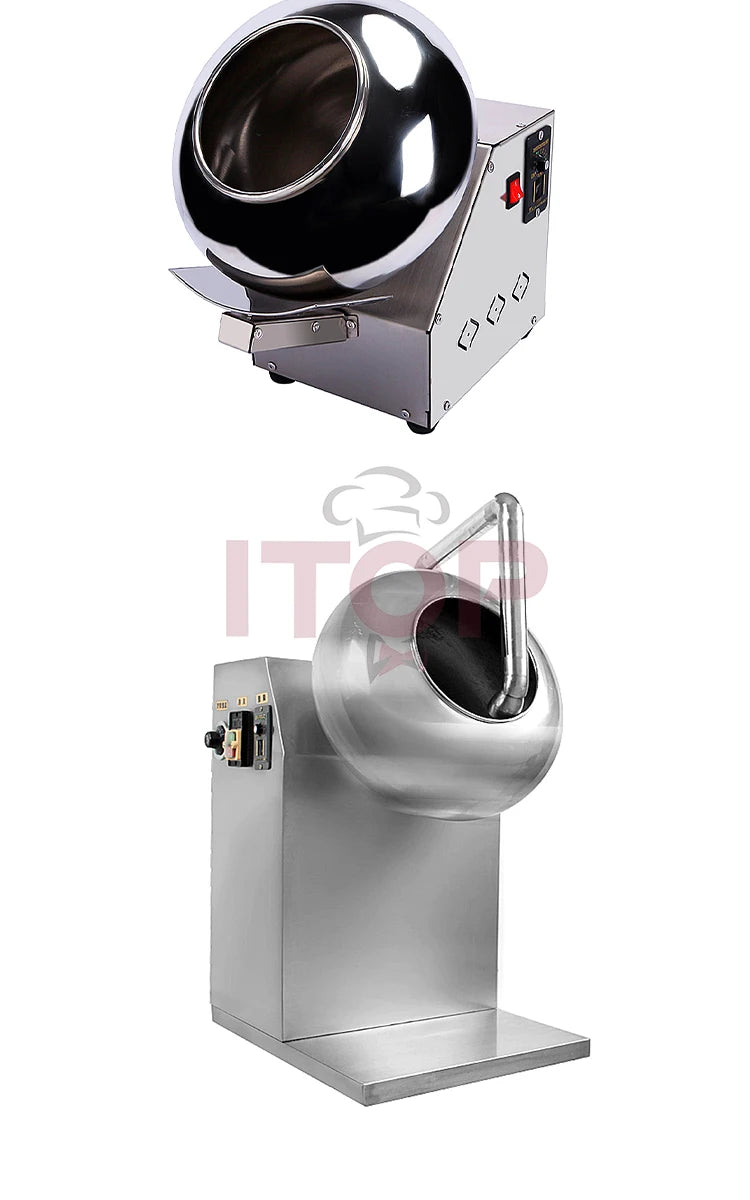ITOP Chocolate Sugar Coasting Machine 30cm Roller Commercial Small Candy Coater Machine Chocolate Bean Coating Dragee Machine