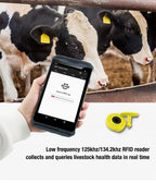 Handheld 125kHz-134,2kHz RFID Tierohrmarkenleser Android PDAs Scanner für Rinder-/Ziegenmilchviehbetriebe und Viehbestandsdatenmanagement
