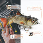 Automatischer Swimbait, elektrischer, robotergesteuerter Angelköder, 4-Segment, automatisch, mehrteiliger Köder, USB-wiederaufladbar, Wobbler, Pesca-Zubehör