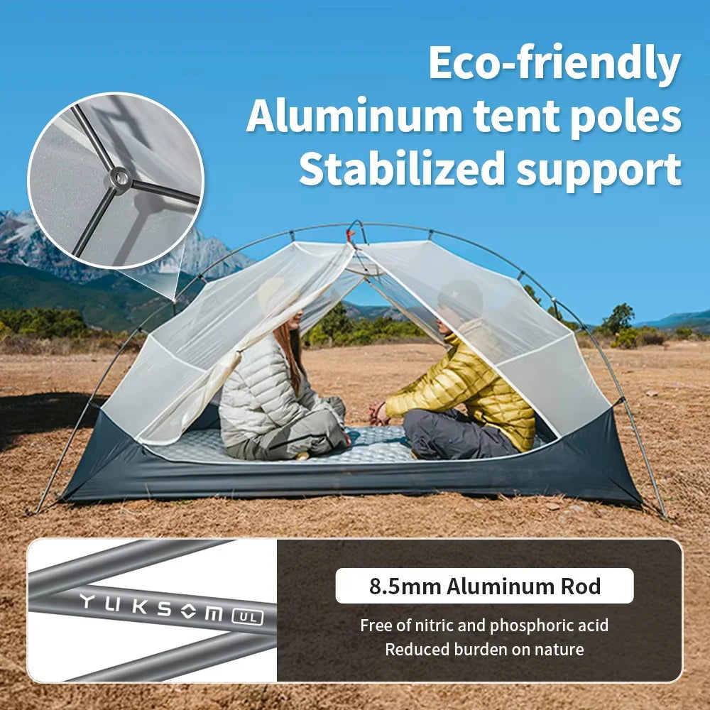 Naturehike Mongar UL 2 Zelt 2 Personen Trekkingzelt 20D Ultraleichtes Reisezelt Wasserdichtes Wanderzelt Überlebenszelt Outdoor Camping Zelt