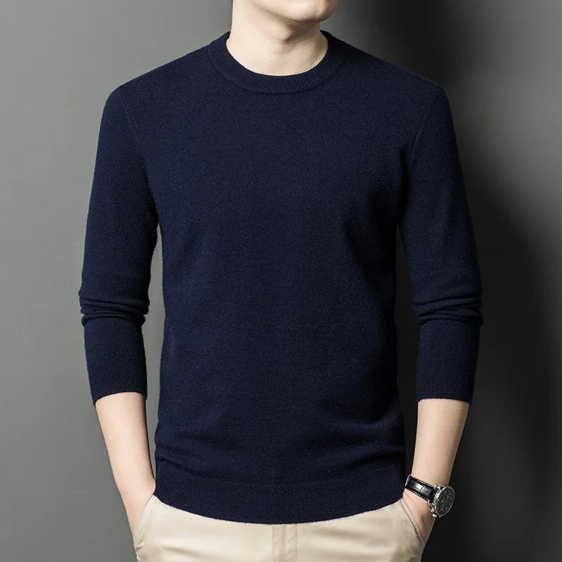 2025 Neuer Herren-Freizeitpullover Rundhals Langarm Strickpullover Rautenmuster Mode Vielseitiges Oberteil 2029