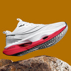 Herren-Freizeitschuh, bequem und modisch, für das Straßenlaufen, stabile Inversion, Sport und Outdoor, Schnürverschluss, Low-Top-Stil, Obermaterial aus Stoff und bequeme Einlegesohlen, rutschfeste, verschleißfeste Sohlen, geometrische Muster, passend