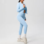 3-teiliges Sportbekleidung Yoga-Set Gym Sport-BH Reißverschlussjacke Leggings Kleidung Sportbekleidung Yoga-Anzüge für Damen Fitness-Set Trainingsanzug