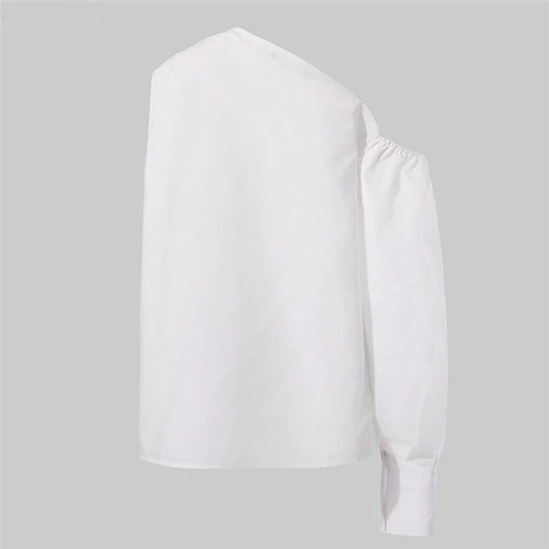 Sexy schulterfreie Damenhemden Sommer Laternenärmel Bluse Casual Loose Solid Tops Lady Elegante Blusen Femme Streetwear Hemd