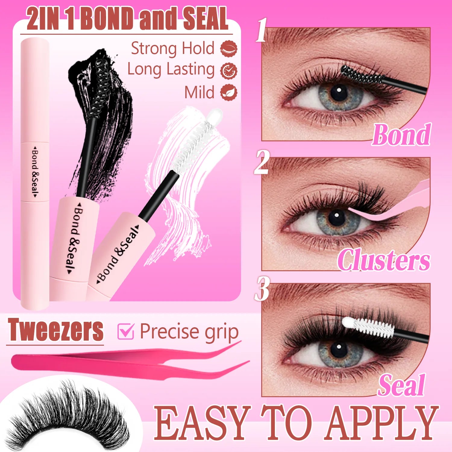 60/402PCS 100D Wimpernset mit unteren Wimpern, dick und angenehm zu tragen für den Alltag, Party, Hochzeit, Abend-Make-up, Wimpernverlängerungen