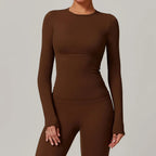 NCLAGEN Yoga-Shirts für Damen, Langarm, Winter, Fitness, Laufen, Gym-Kleidung, Workout, Dry Fit, atmungsaktiv, hochelastisches Sport-Oberteil