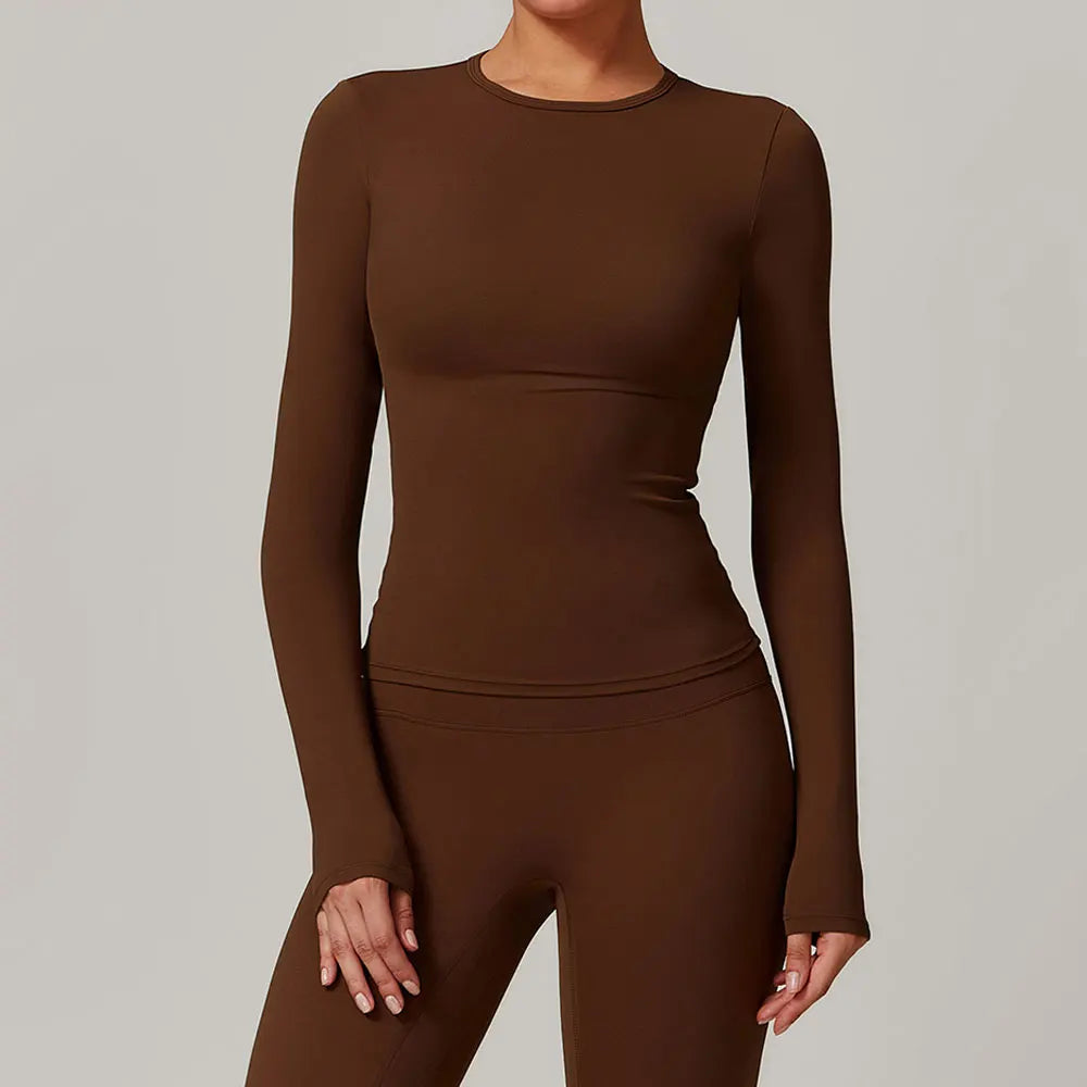 NCLAGEN Yoga-Shirts für Damen, Langarm, Winter, Fitness, Laufen, Gym-Kleidung, Workout, Dry Fit, atmungsaktiv, hochelastisches Sport-Oberteil