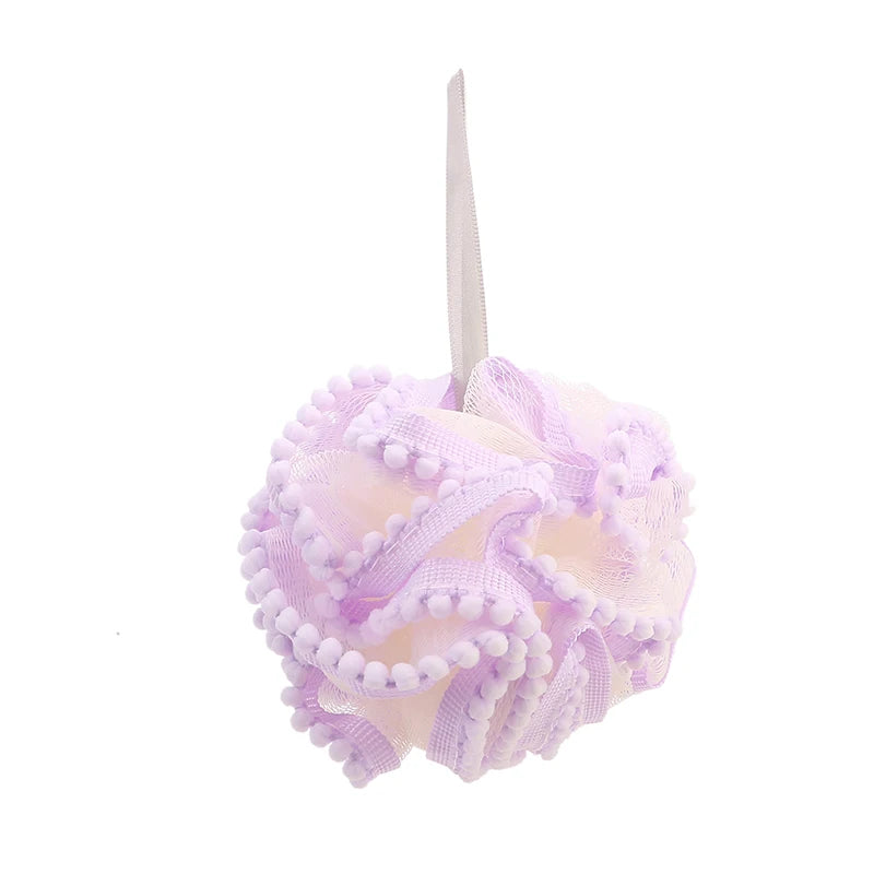 Weiche Netzbadebälle Hautbürste Duschquaste Körperreiniger Peeling-Bürsten Badeblume Badezubehör