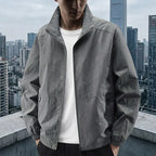 Herren Stehkragenjacke Frühling Atmungsaktiv Leicht Anti-Falten Windjacke Outdoor Sport Freizeit Schnelltrocknende Arbeitsjacken