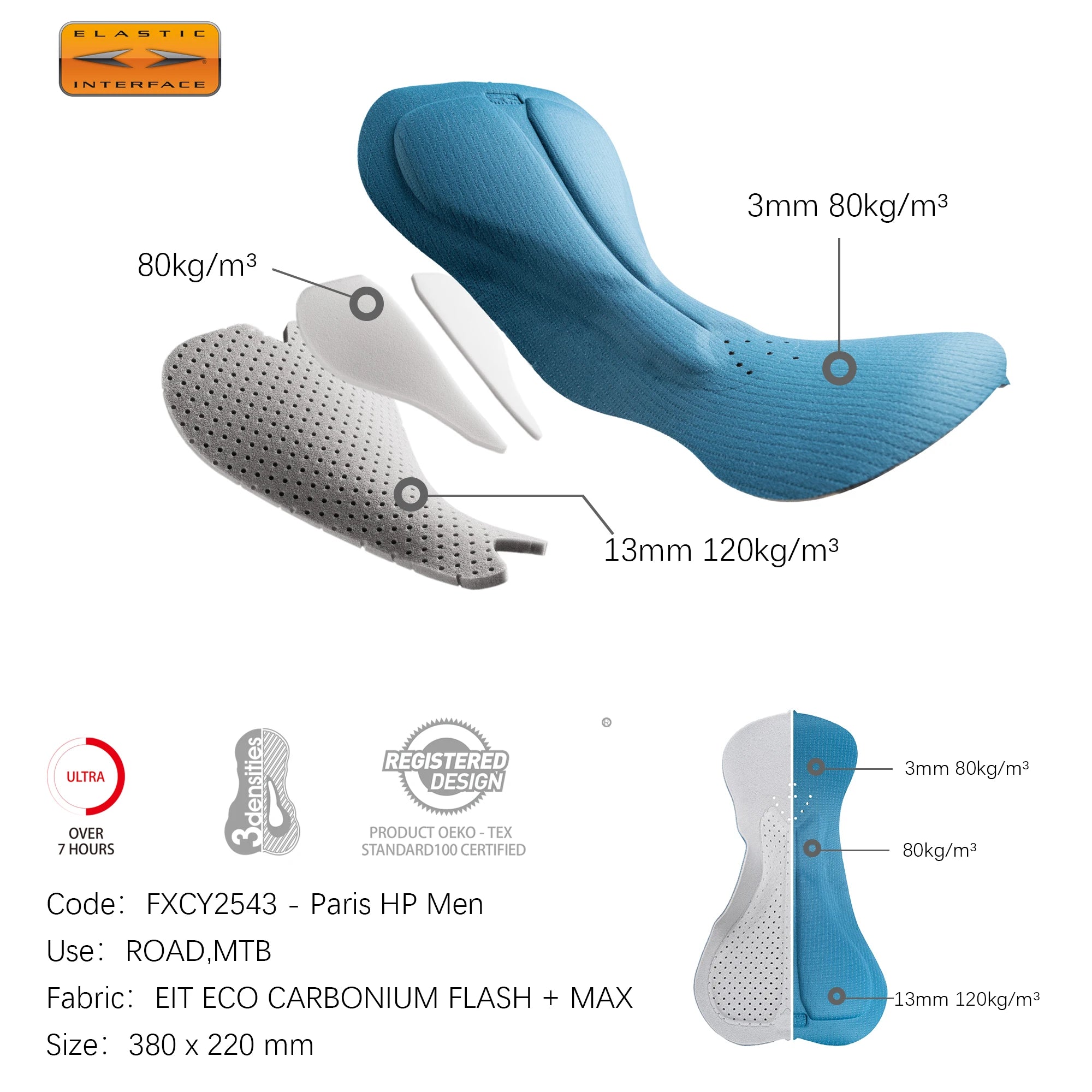 DAREVIE Radhose Seamless 4.0 Italien ELASTIC-INTERFACE Polster Radhose Diamond Beinabschluss Herren Trägerhose