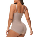 Cross Waist Tummy Control Body Shaping Bodysuit für Damen Ganzkörperkontrolle V-Ausschnitt Mesh Atmungsaktiver Slip Unterwäsche Po-Former