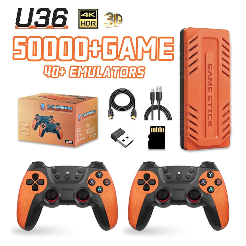 U36 Videospiel-Joystick, 50.000 vorinstallierte Spiele, 4K HD Retro-Gaming-Konsole, 3D, über 40 Emulatoren, PSP, PS1, Geschenk für Jungen Hauptbild