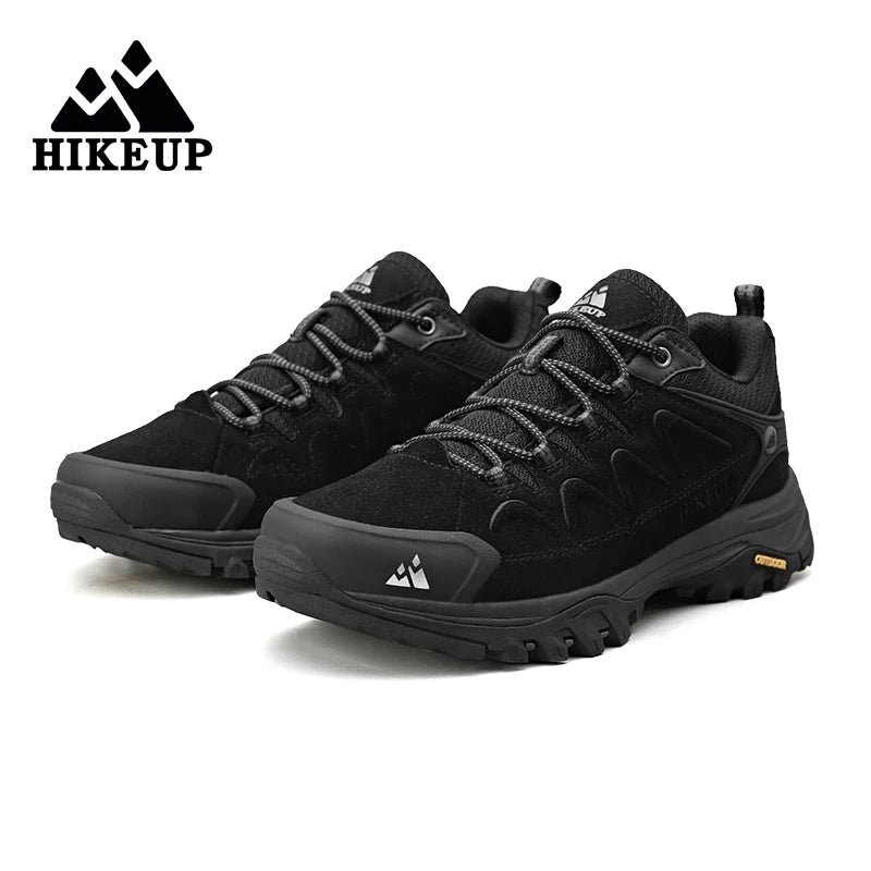 HIKEUP Leder Herrenschuhe für Herren Freizeitschuhe Mode Wasserdicht Winter Luxus Designer Marke Arbeitsstiefel Herren Rutschfeste Sneaker