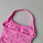 Nahtlose Neckholder-Yoga-Tanktops für Damen mit integriertem BH, gepolstertem Gymnastik-Top, ärmellosem Shirt, tailliert, rückenfrei, Sportbekleidung