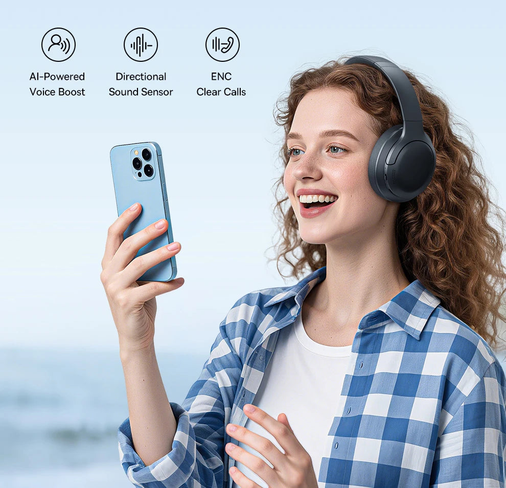 Baseus BH1 Lite Kabellose Kopfhörer Bluetooth 6.0 ENC Klare Anrufe Super Bass Hit Kopfhörer 80 Stunden Spielzeit Over-Ear Headset