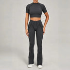 Nahtlose Yoga-Sets Sport-Fitness Hochbund-Hüfthebe-Formhose Rückenfreier BH-Anzug Workout-Gym-Leggings-Sets für Damen