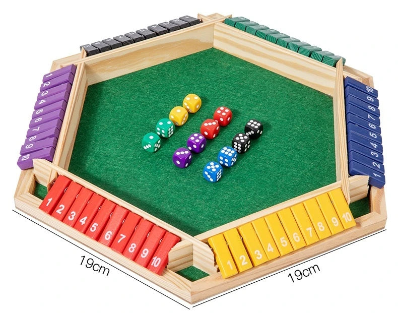 Sechsseitiges Flipping-Spiel, Holz-Zahlenspiel, Shut-The-Box-Würfelspiel - Eltern-Kind-Brettspiel, Bar-Party, Freizeit-Glücksspiel