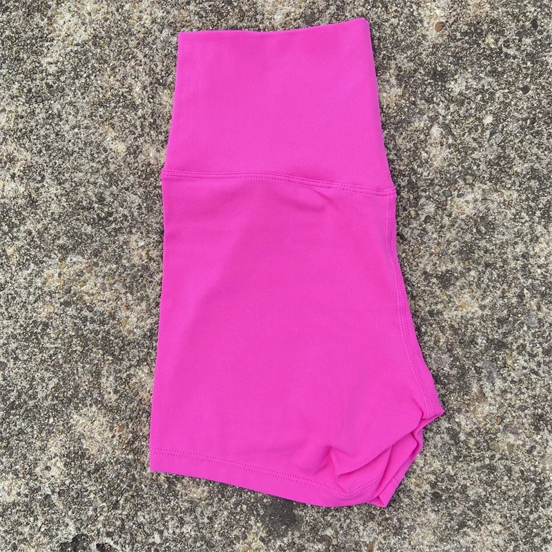 Sexy einfarbige Damen-Fitness-Sportshorts, hohe Taille, athletische Yoga-Shorts, Bein-Radfahren, umfassendes Training, Jogging, Squat-Proof