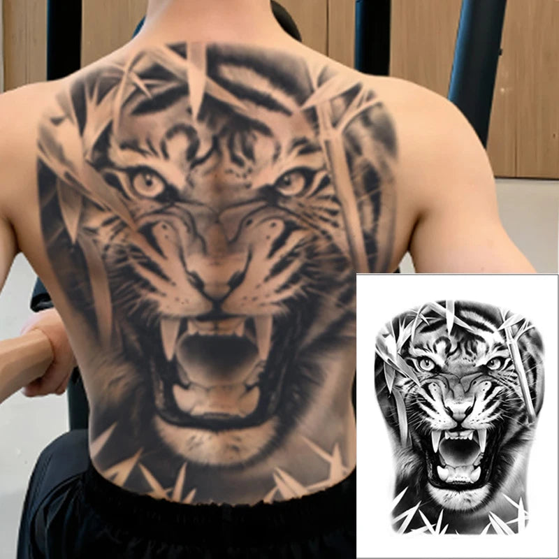 Magic Juice Tinte Wasserdichte Tattoo Aufkleber Große Größe Kräutersaft Temporäre Tattoos Männer Body Art Drache Tiger