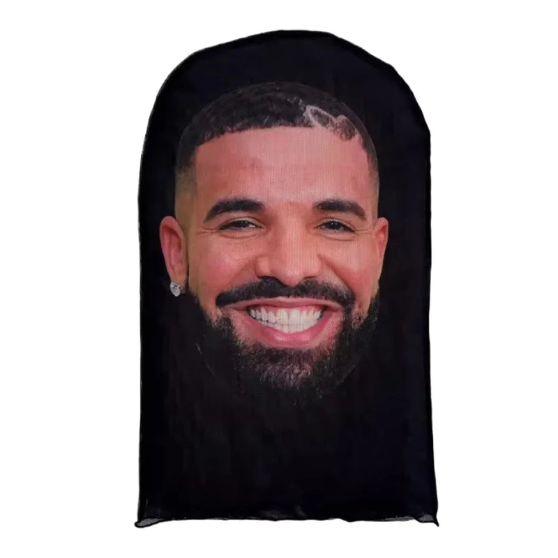 Cosplay 3D-gedruckte Kanye-Maske Stretch Mesh Vollgesichtsmaske Männer Frauen Rollenspiel Kopfbedeckung Halloween Maskerade Sturmhaube Kopfbedeckung