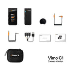 Comica Vimo C 2.4G Mini kabelloses Ansteckmikrofon mit Ladecase, für Smartphone Kamera Podcast Interview YouTube Facebook