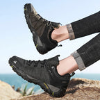 HIKEUP Rutschfeste Herren Wanderschuhe Atmungsaktive Outdoor Abriebfeste Spritzwassergeschützte Kletterschuhe Herren Sneaker Tourismus Bergschuhe
