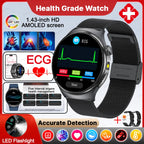 Neue genaue EKG-Smartwatch, Blutfettwerte, Fünf-Organe-Gesundheitscheck, Körpertemperatur, BT-Anruf, Sport-Smartwatches für Herren 2026