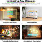 LED-Notiztafel-Nachtlicht mit 7 bunten Stiften DIY Acryl-Nachrichtentafel Kreatives Fluoreszierendes Mal- und Zeichenbrett