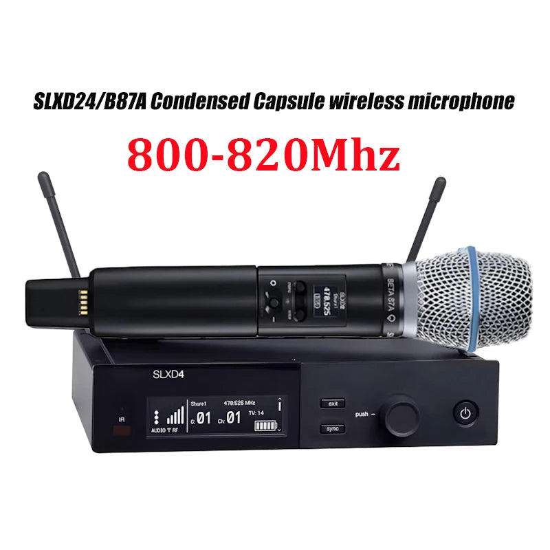 SLXD Mikrofon 500/600/800MHz Drahtloses Mikrofonsystem 4-Pin Headset KSM8/Beta58 Professionelles Audio-Equipment für Bühne Karaoke