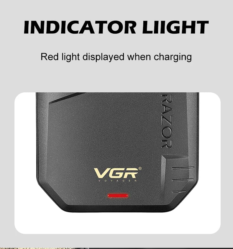 VGR Rasierer Wiederaufladbarer Rasierer Professioneller Bartschneider Elektrischer Trimmer Schwingrasierer Finishing Shaver für Herren V-375