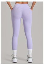 Women's Gym High-waisted High-stretch Yoga Pants with Side Pockets Leggings Workout Running Tights Quick-dry Fitness Trousers