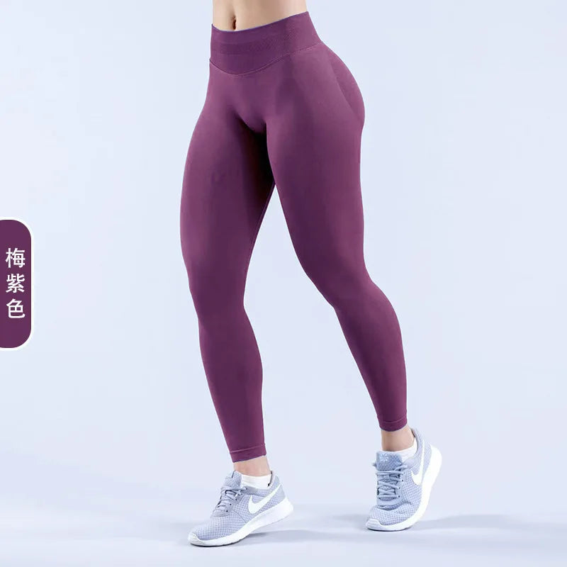 Damen High Waist Nahtlose Yoga Leggings Bauchkontrolle Po-Lifting Workout Hose Weiche Athletic Leggings für Fitnessstudio Fitness Laufen