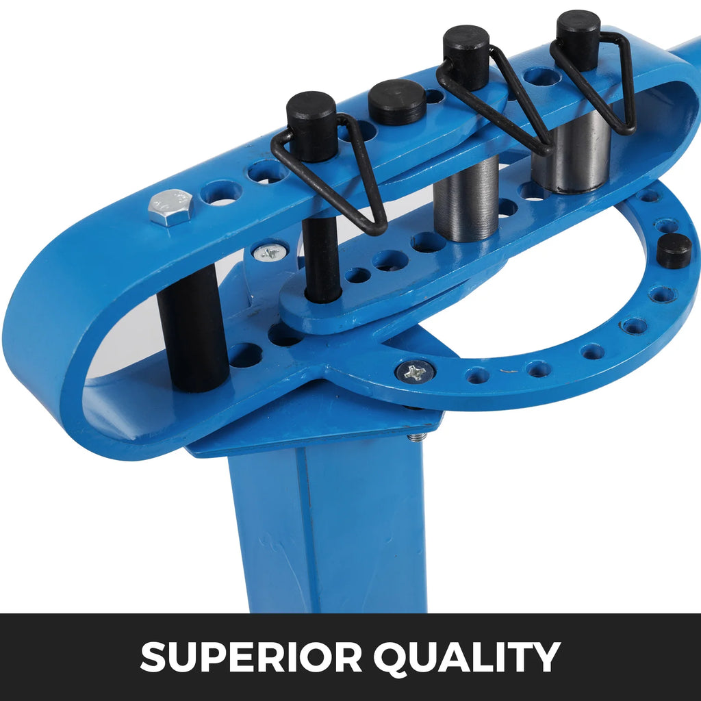 SucceBuy YP-38 Bodenmontierter Rohrbieger mit 7 Gesenken Multifunktionaler Rohrbieger mit 112 cm Teleskop-Gummigriff für Kupfer- und Stahlrohre