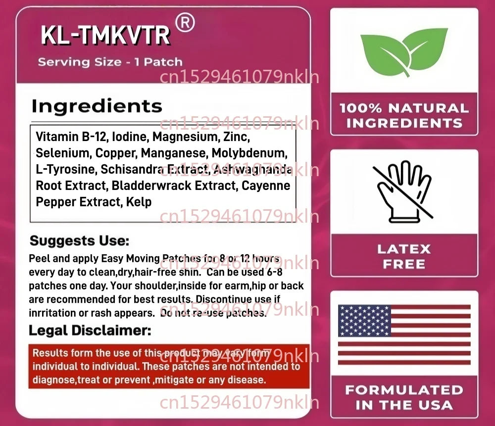 30 Pflaster Schilddrüsenunterstützung Transdermale Pflaster mit Jod, Selen, Magnesium, Zink, Vitamin B12 für optimale Gesundheit