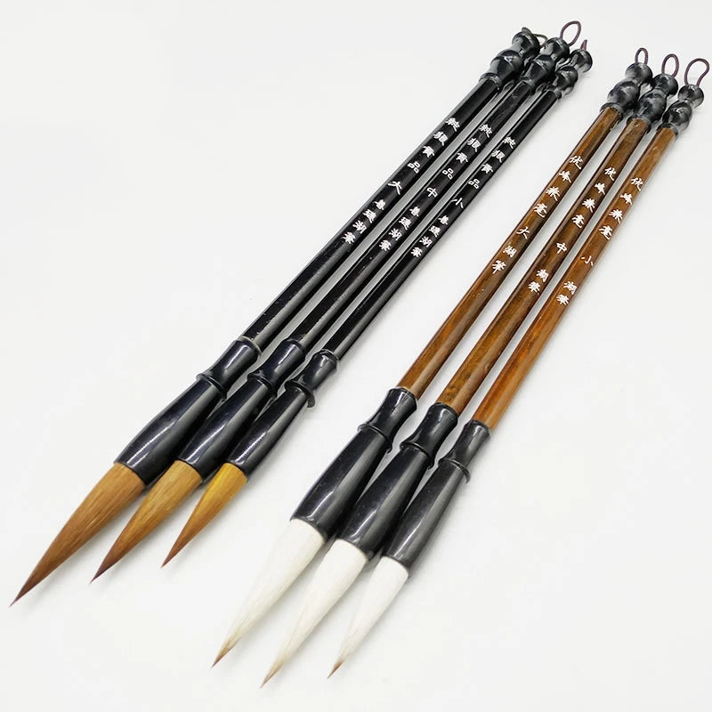 6Pcs Chinese Calligraphy Brush Writing Brush for Drawing Painting Brush (Large, Medium, Small Size) Hauptbild