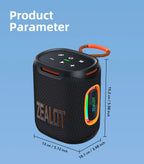 S122 25W Kabelloser Bluetooth-Lautsprecher Outdoor Tragbarer Mini Wasserdichter Lautsprecher mit Licht 6000mAh Akku Bass Boost für Outdoor