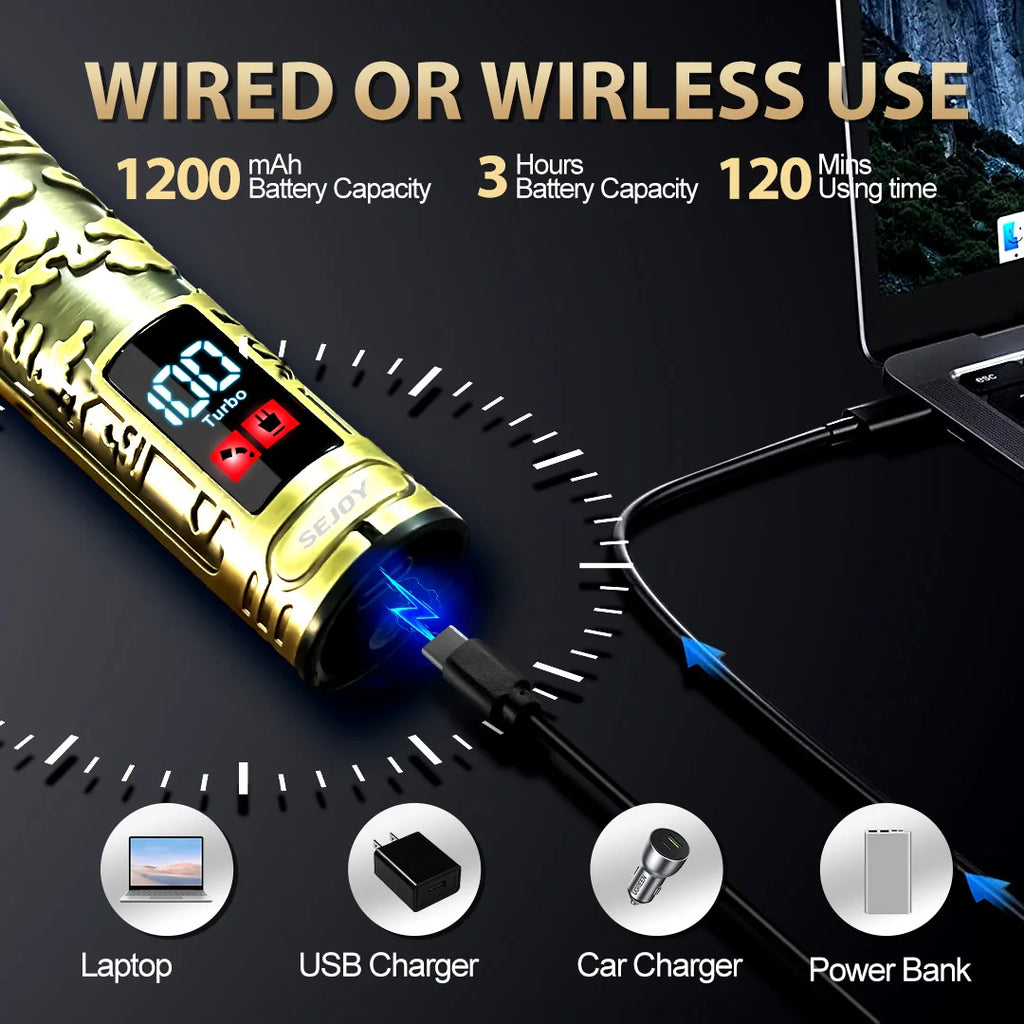 SEJOY SEJOY Professionelle Präzisionshaarschneidemaschine für Herren USB-C-Schnellladung Bart-/Körper-/Haartrimmer | Präzisions-Elektrorasierer