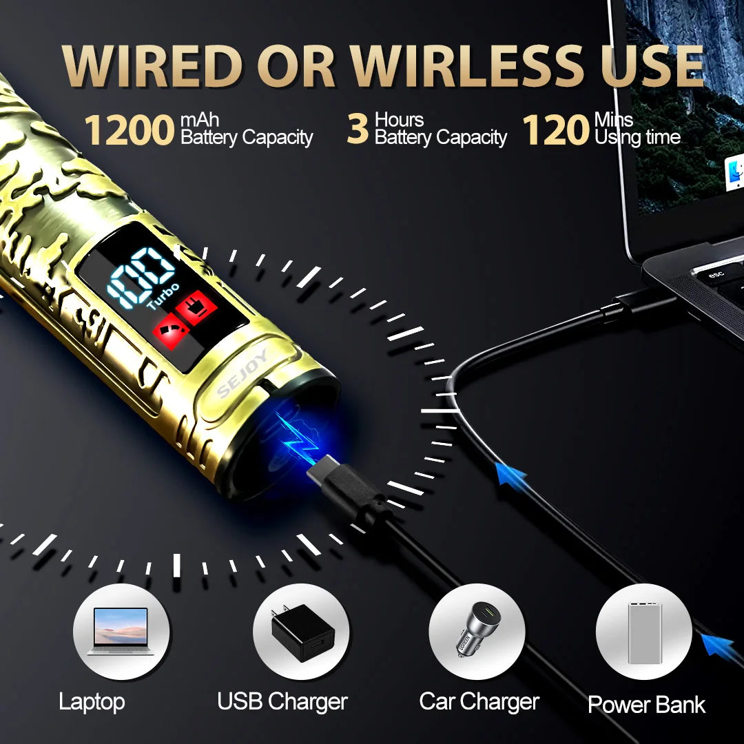 SEJOY SEJOY Professionelle Präzisionshaarschneidemaschine für Herren USB-C-Schnellladung Bart-/Körper-/Haartrimmer | Präzisions-Elektrorasierer