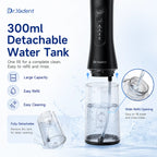 Dr.Yadent YD06 Kabelloser Munddusche Wasserflosser 300ML Tragbarer Wasserstrahl USB-C Schnellladung 7 Düsen 4 Modi IPX7 Wasserdicht