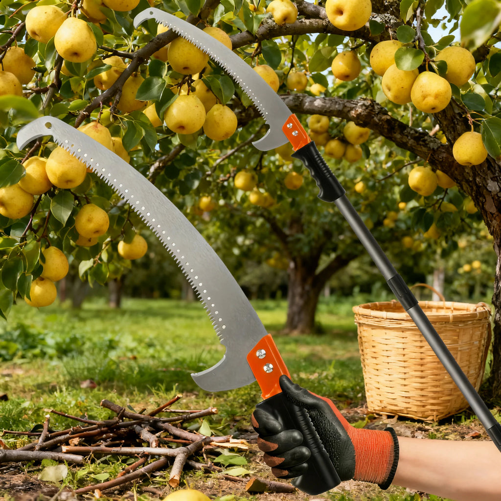 Verlängerte Doppelhaken-Luftsäge, multifunktionale Gartenastsäge, teleskopische Obstbaum-Astsäge, Garten-Schnittwerkzeug